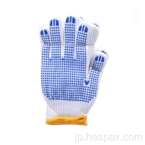 Hespax 7ゲージPVC点線労働綿手袋